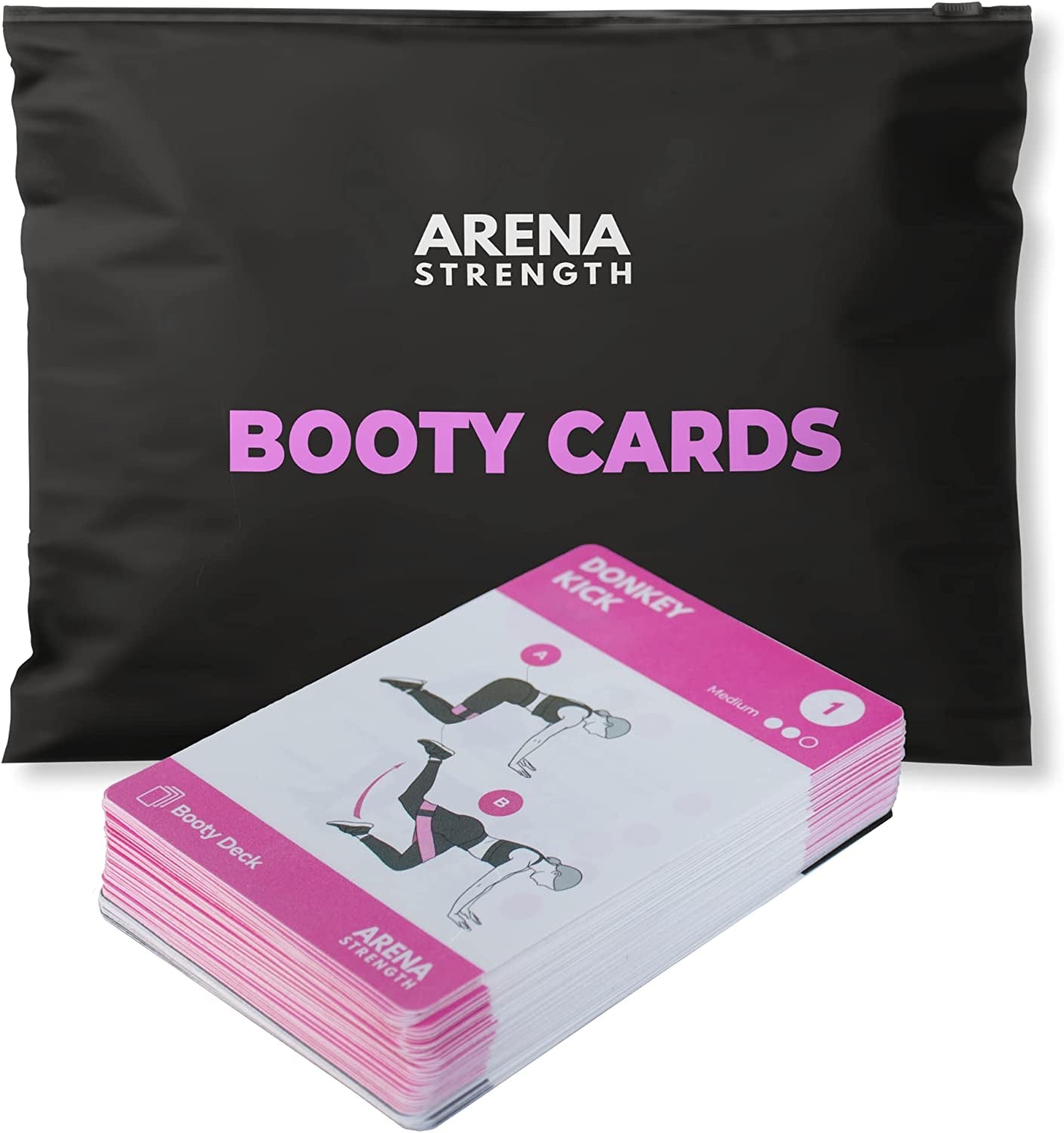 Workout Cards - Instructional Fitness Deck for Booty Band Workouts, Beginner Fitness Guide for Resistance Band Training Exercises at Home. Includes Workout Routines.