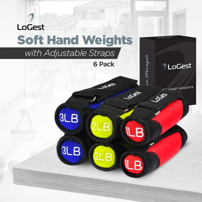 Soft Hand Weights with Adjustable Straps - Comes in 1LB Weights 2LB or 3LB 4LB - Comfortable Secure Weighted Neoprene Dumbbells with Straps for Walking Running Cardio Workout Physical Therapy