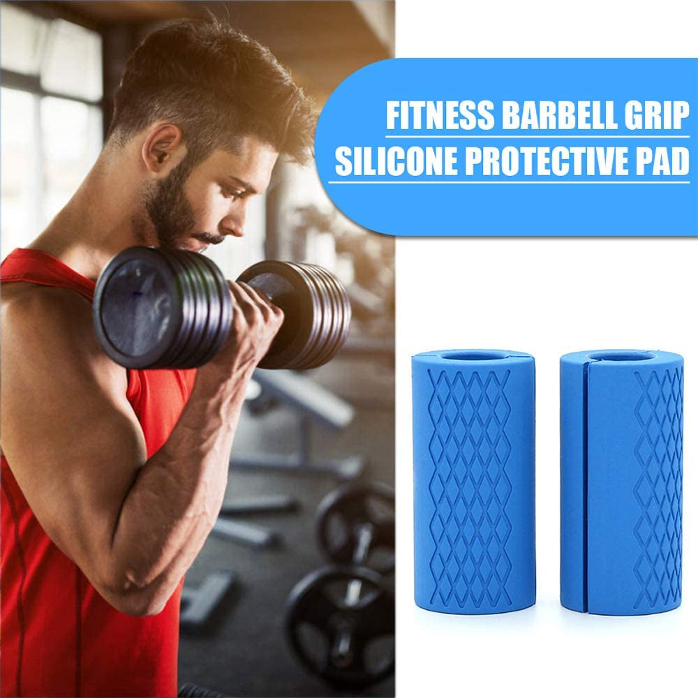 Grip Fat Bar,Dumbbell Fat Barbell Grip, Thick Bar Grips for Weightlifting Fitness Bar Handle Silicone Non-Slip Protective Pad,1 Pair