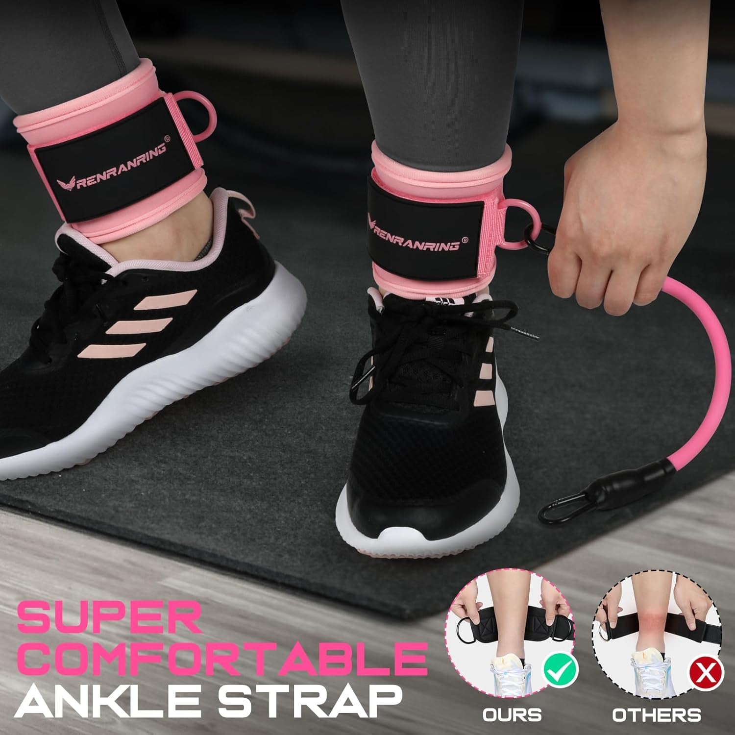 Ankle Resistance Bands, Ankle Bands for Working Out with Cuffs, Ankle Resistance Band, Glutes Workout Equipment, Butt Exercise Equipment for Women Legs and Glutes