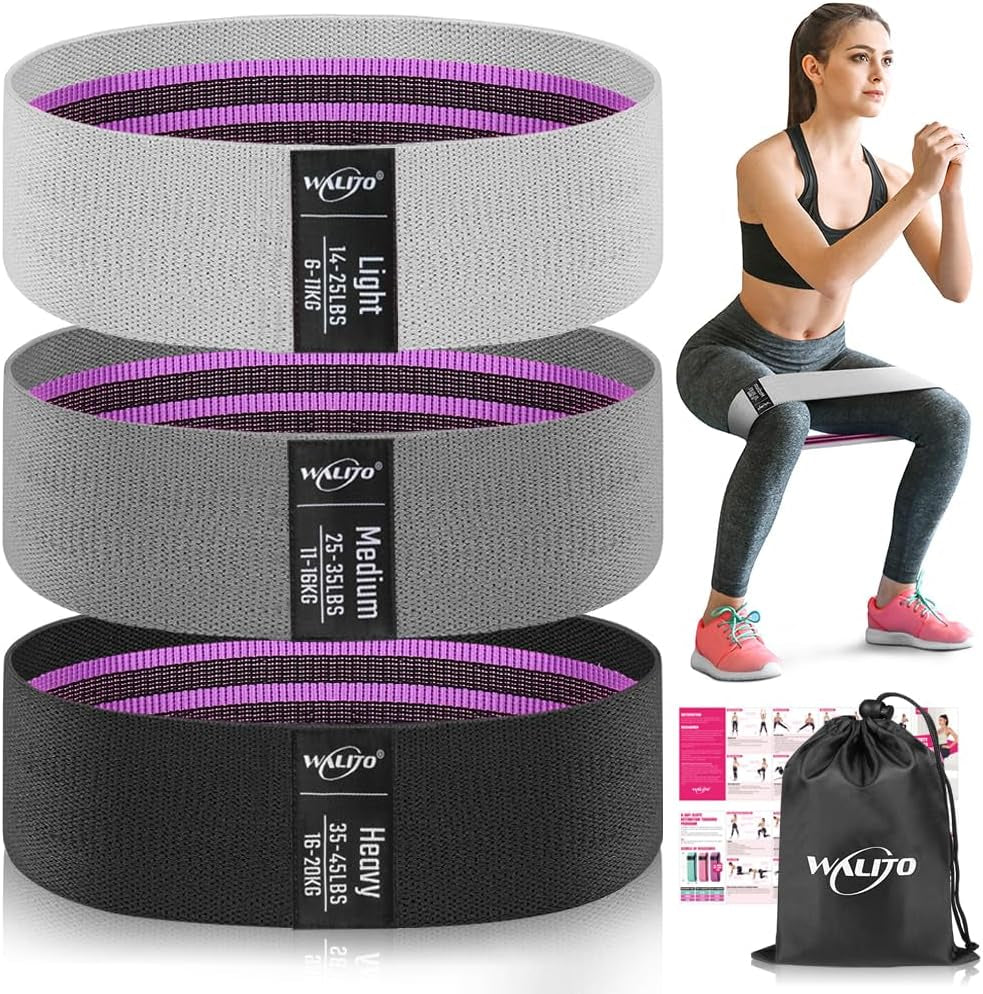 Resistance Bands for Legs and Butt, Fabric Exercise Loop Bands Yoga, Pilates, Rehab, Fitness and Home Workout, Strength Bands for Booty