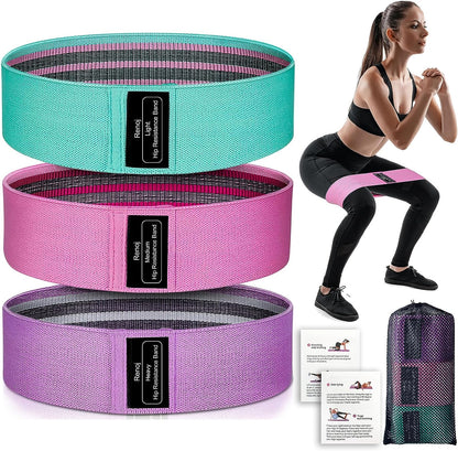 Resistance Bands, Exercise Workout Bands for Women and Men, 3 Set of Stretch Bands for Booty Legs, Pilates Flexbands