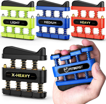 Finger Strengthener, Finger Exerciser, Hand Exerciser for Improve Dexterity and Strength in Fingers, Hands, Forearms– Grip Strength Trainer for Musicians, Climbers, and Therapy