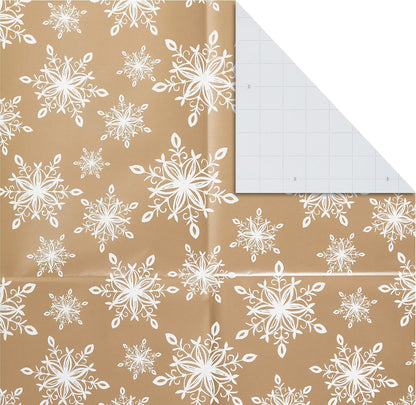 Christmas Flat Wrapping Paper Sheets with Cutlines on Reverse (12 Folded Sheets with Sticker Gift Tags) Metallic Gold, Sage Green, Black, Rustic Snowmen, Snowflakes, "Tis the Season"