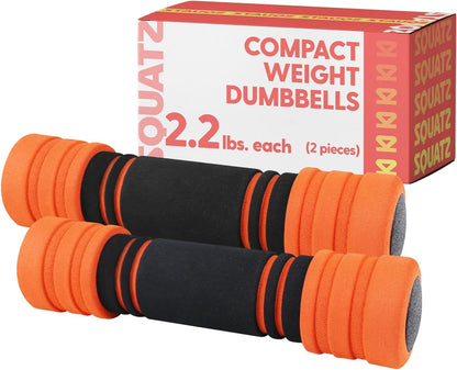 2 LB Dumbbells Set of 2 - Compact Weight Dumbbells - Versatile Dumbbells for Women - Comfortable Foam Grip - 1Kg Dumbbell Set