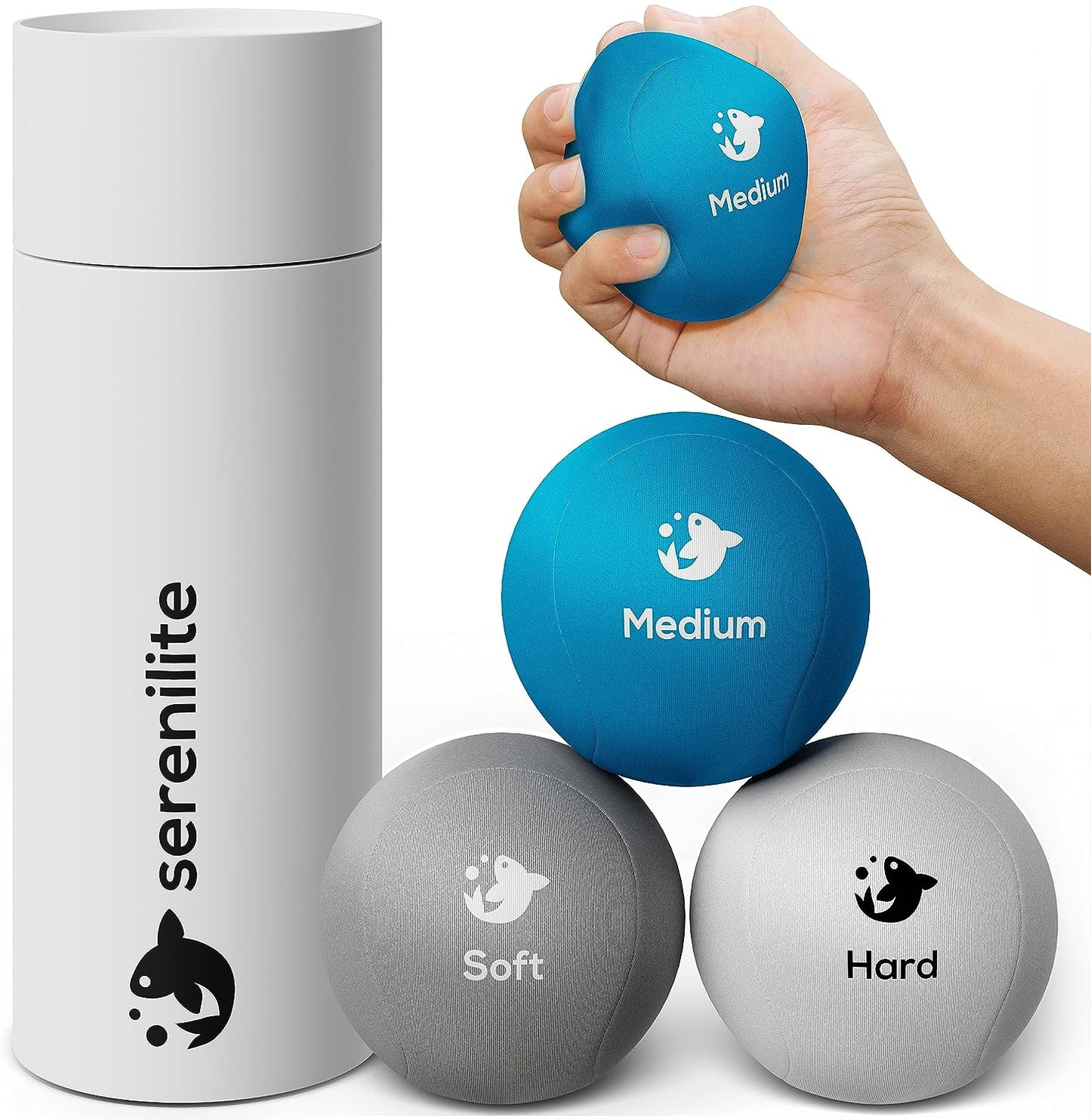 Hand Therapy Exercise Stress Ball Bundle, Tri-Density Stress Balls for Adults & Grip Strengthening, Squeeze Balls for Hand Therapy, Hand Therapy Balls, Squeeze Ball, Hand Balls for Therapy