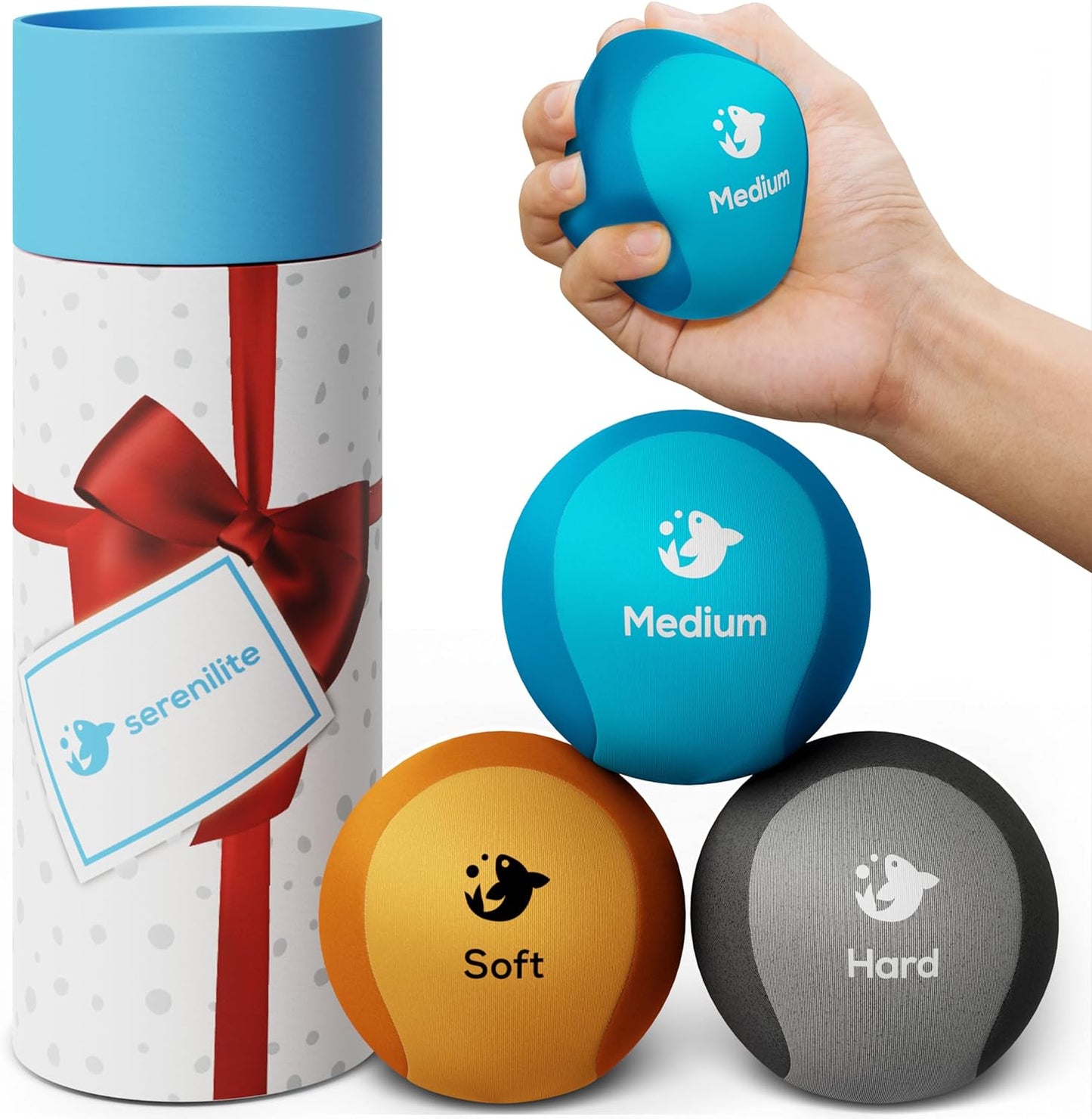 Hand Therapy Exercise Stress Ball Bundle, Tri-Density Stress Balls for Adults & Grip Strengthening, Squeeze Balls for Hand Therapy, Hand Therapy Balls, Squeeze Ball, Hand Balls for Therapy