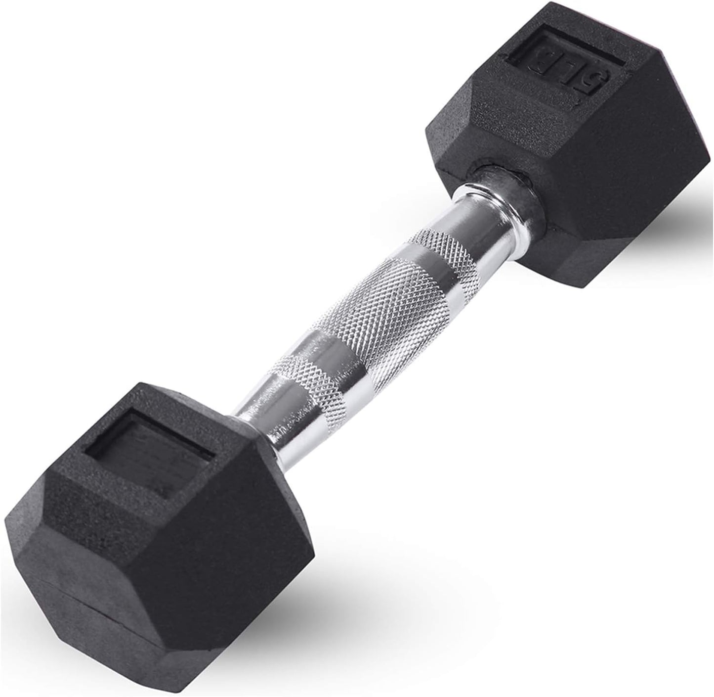 Rubber Hex Dumbbells - 8 Size Options - Hex Shaped Heads Prevent Rolling and Injury - Ergonomic Hand Weights for Exercise, Muscle, Strength and Weight Training