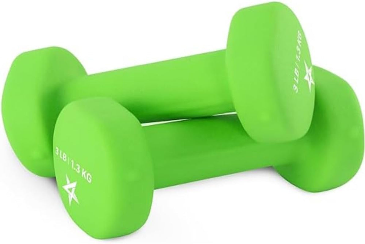 Neoprene Coated Dumbbell Hand Weight Sets of 2 - Multiple Weight Options with 15 Colors, Anti-Roll, Anti-Slip, Hexagon Shape