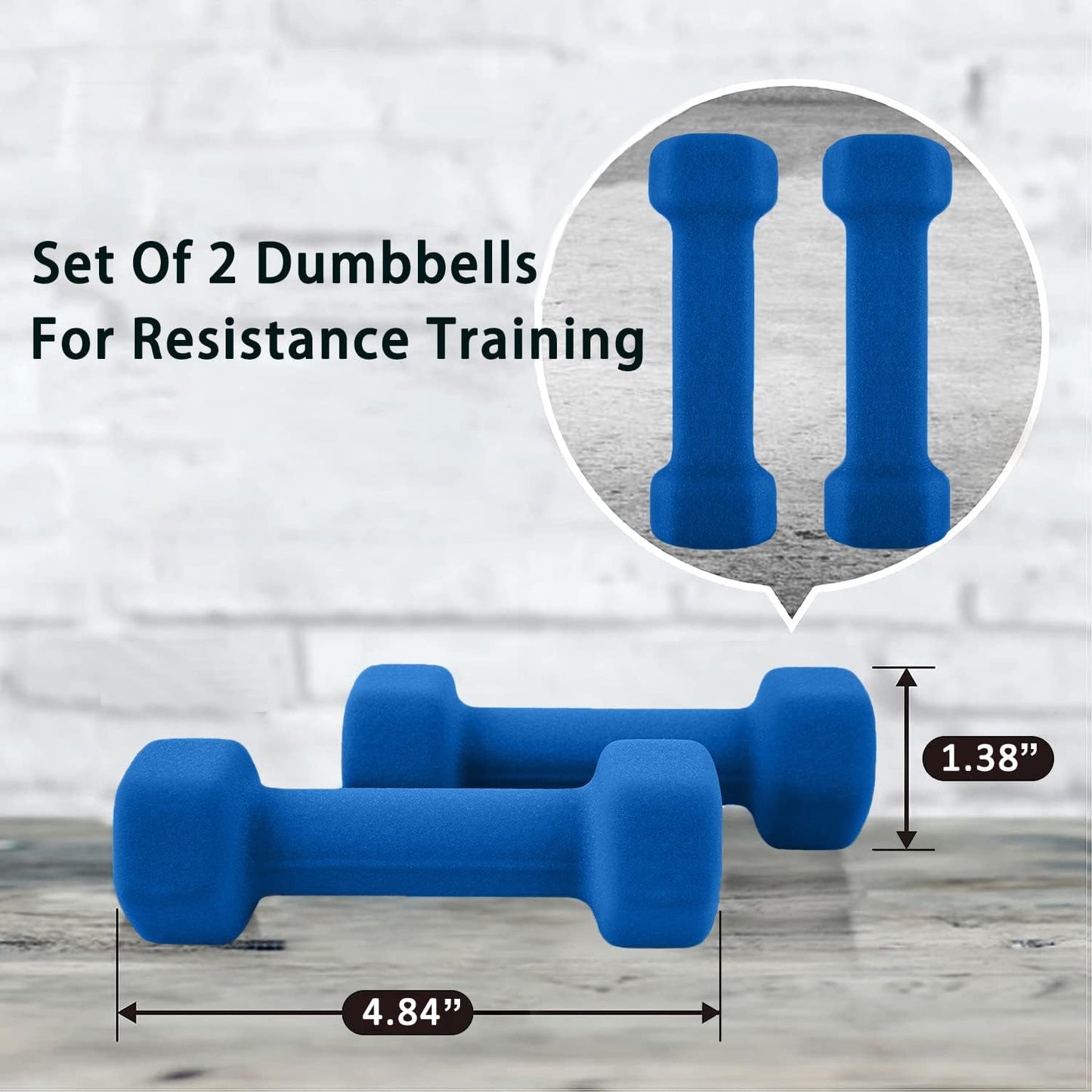 Dumbbells Set of 2 Exercise Fitness Dumbbell for Home Gym Free Weights Hand Hex Dumb Bells