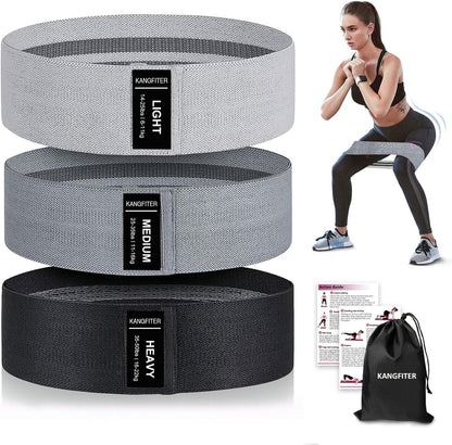 Non-Slip Fabric Resistance Bands for Working Out, Loop Exercise Bands for Booty Leg, Butt, Glute, Stretch Workout Bands for Women & Men, Hip Elastic Bands for Home Gym Fitness, Yoga, Pilates