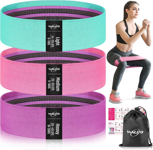 Resistance Bands for Legs and Butt, Fabric Exercise Loop Bands Yoga, Pilates, Rehab, Fitness and Home Workout, Strength Bands for Booty