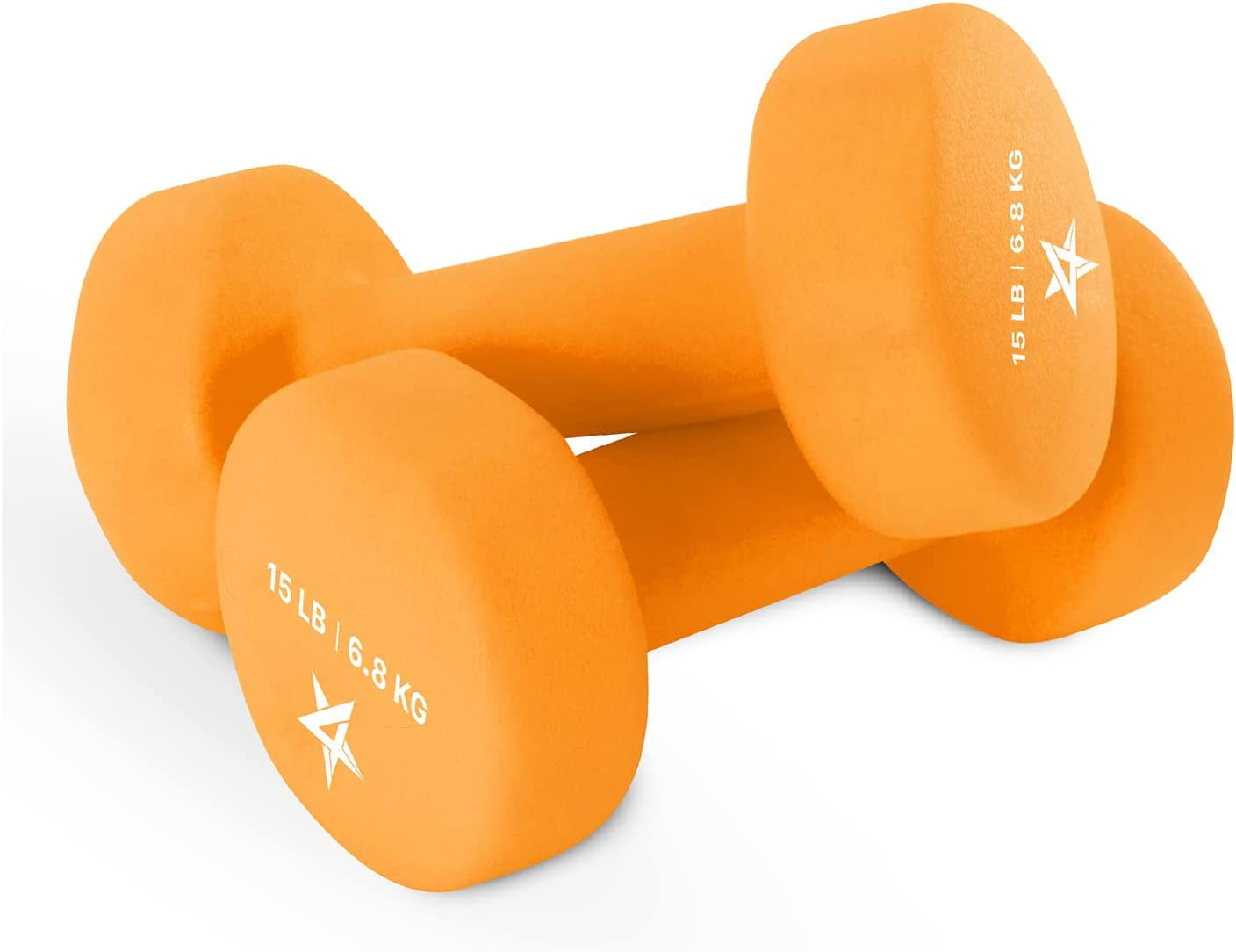 Neoprene Coated Dumbbell Hand Weight Sets of 2 - Multiple Weight Options with 15 Colors, Anti-Roll, Anti-Slip, Hexagon Shape