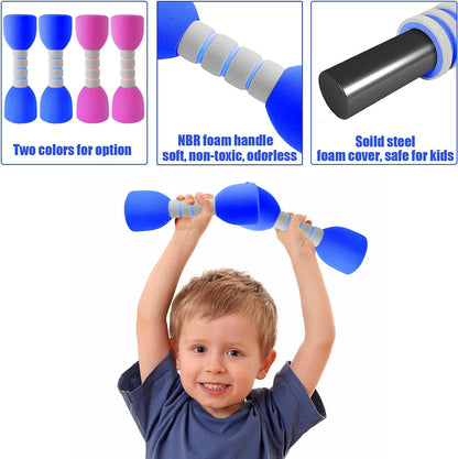 Kids Weight Set - a Pair of 2 Dumbbells for Toddler Childrens Exercise - Foam Dumbbell 1.5Lbs Weights Workout Equipment