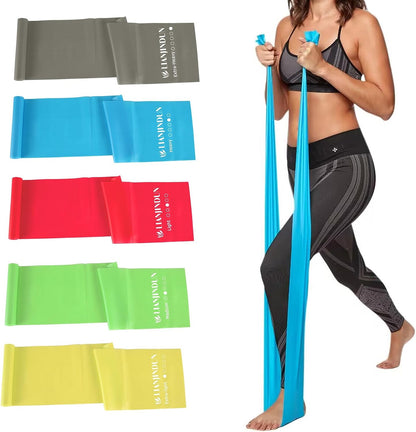 5 Pcs Professional Resistance Bands. Latex-Free, Elastic Band, Work Out Bands, Stretch Bands for Working Out Women or Men, Exercise Bands Set for Physical Therapy, Yoga, Pilates