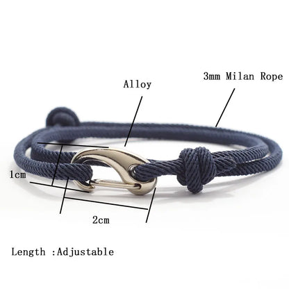 New Adjustable 3mm Thin Cord Bracelet Homme Double Layer Handmade Weaven Rope Braclet Pulseras Hombre Legend Braslet Men Joias