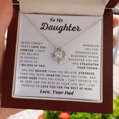 Father Daughter Gifts From Dad, To My Daughter Necklace From Dad, To Daughter Birthday Gift, Dad Daughters Gifts With Box