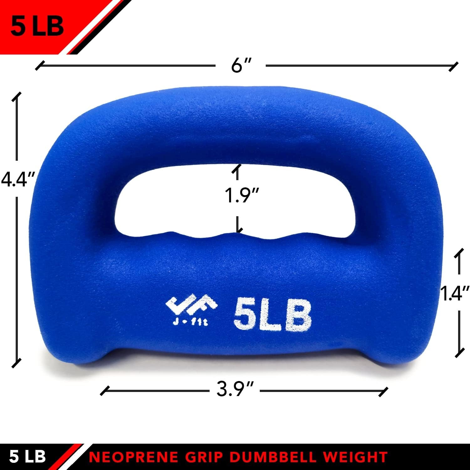 Neoprene D Grip Dumbbells - Single Weights 1LB-5LB - Premium Non-Slip, Hand Weights, Ergonomic Design