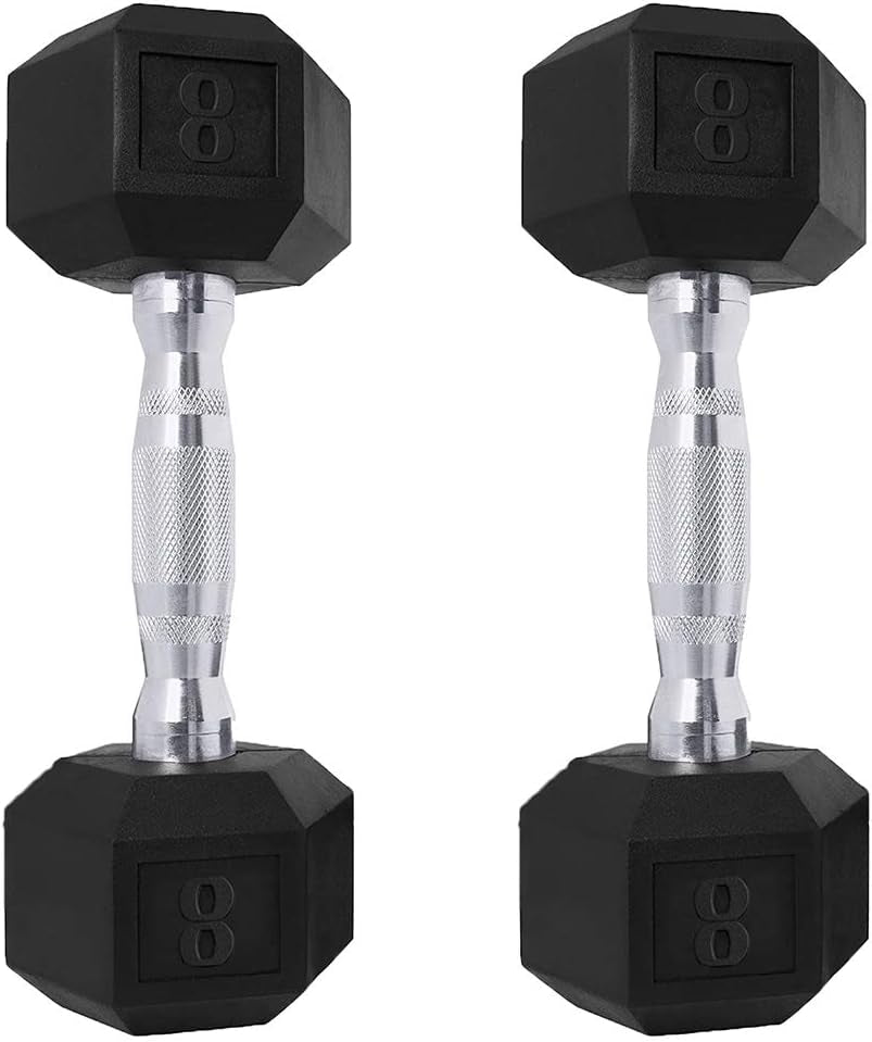 Dumbbells Set of 2 Exercise Fitness Dumbbell for Home Gym Free Weights Hand Hex Dumb Bells