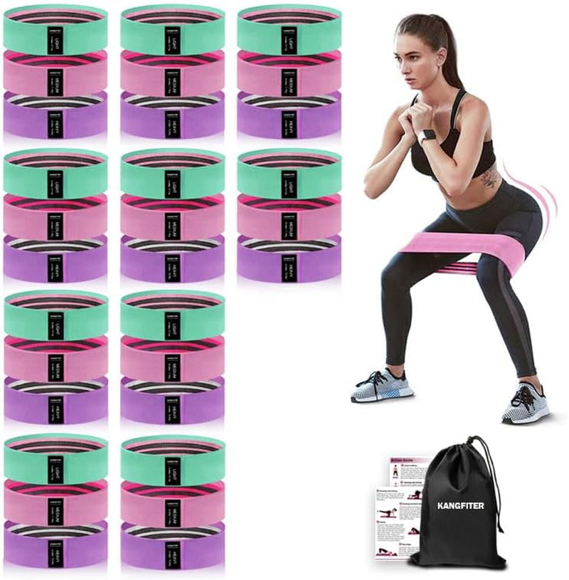 Non-Slip Fabric Resistance Bands for Working Out, Loop Exercise Bands for Booty Leg, Butt, Glute, Stretch Workout Bands for Women & Men, Hip Elastic Bands for Home Gym Fitness, Yoga, Pilates