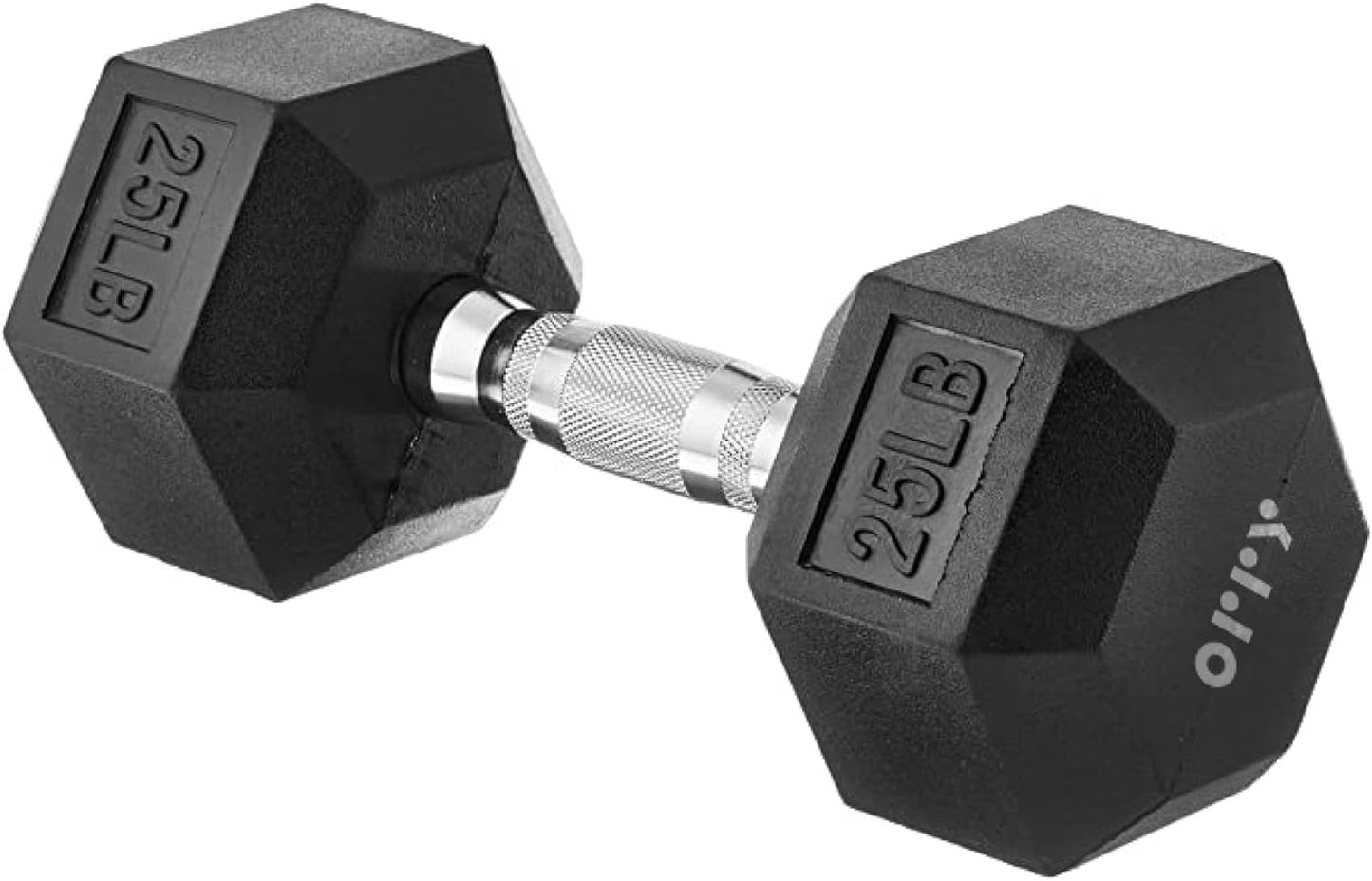 Rubber Coated Hex Dumbbell - 25 Lb. - 11.3 Kg - Single Hand Weight for Workout & Exercise