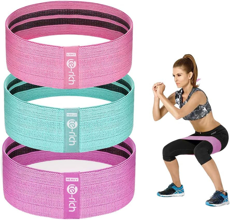 Resistance Bands, Fabric Workout Bands for Women & Men, Cloth Booty Resistance Loop Bands, Thick Squat Bands for Butt/Legs/Thigh/Hip/Glute Excersing