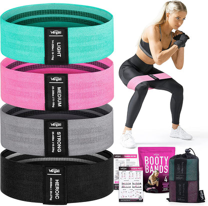 Resistance Bands for Working Out with Workout Bands Guide. 4 Booty Bands for Women Men Fabric Elastic Bands for Exercise Bands Resistance Bands for Legs Bands for Working Out Hip Thigh Glute Bands Set