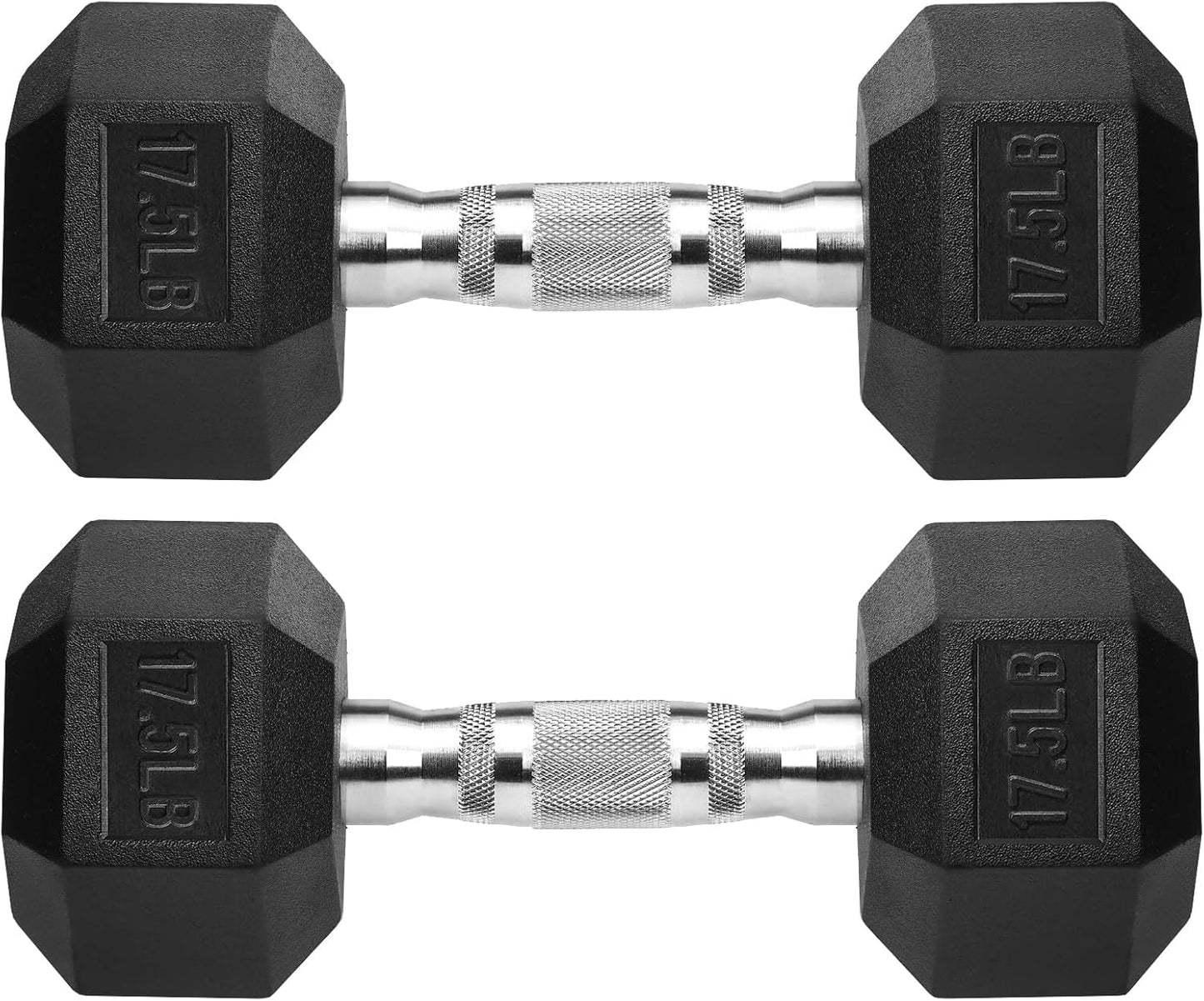 Hex Dumbbells Rubber Coated Cast Iron Hex Black Dumbbell Free Weights for Exercises