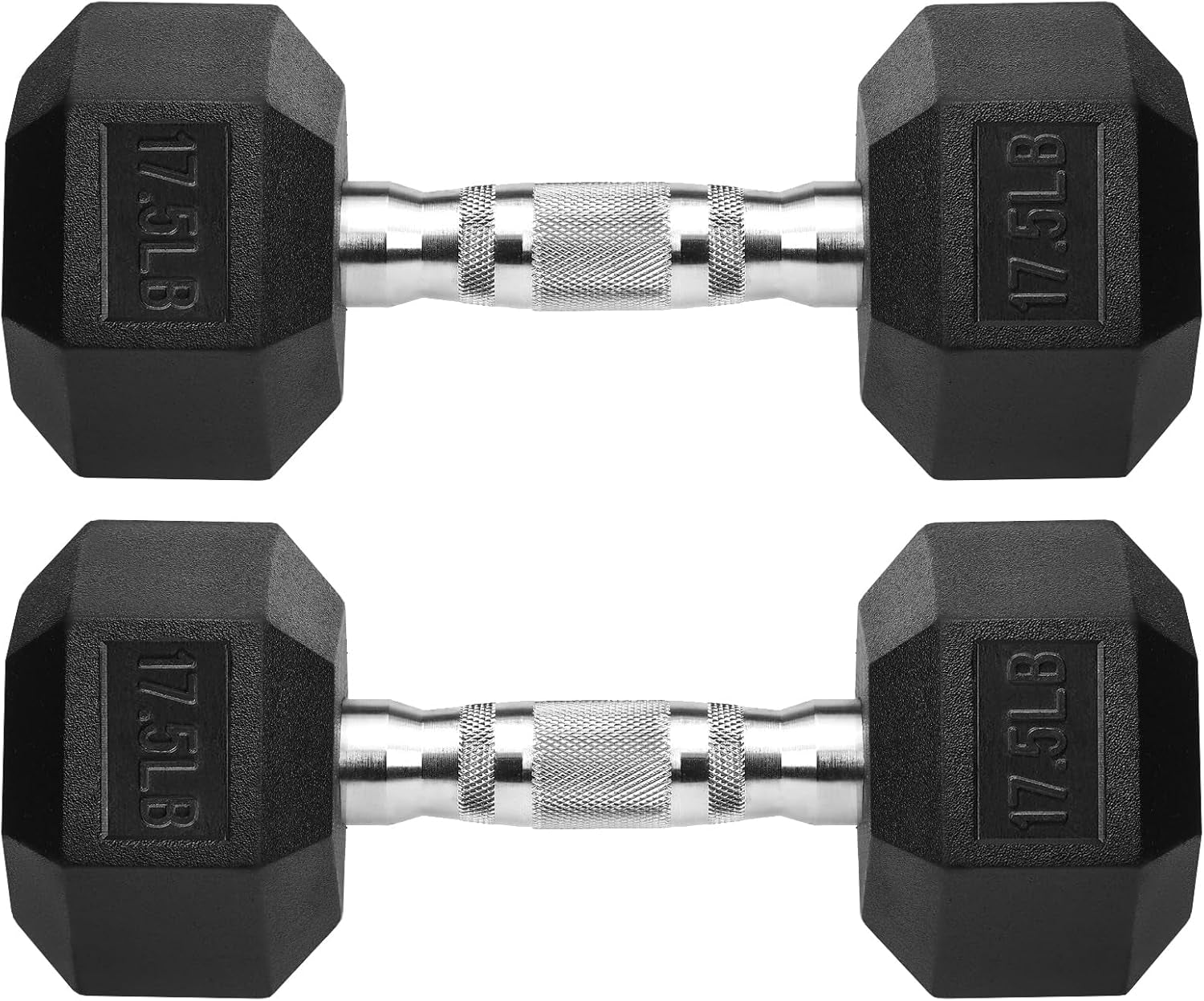 Hex Dumbbells Rubber Coated Cast Iron Hex Black Dumbbell Free Weights for Exercises