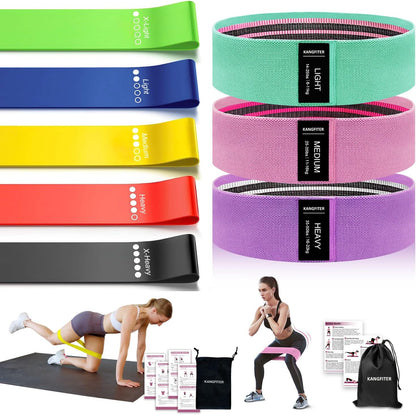 Non-Slip Fabric Resistance Bands for Working Out, Loop Exercise Bands for Booty Leg, Butt, Glute, Stretch Workout Bands for Women & Men, Hip Elastic Bands for Home Gym Fitness, Yoga, Pilates