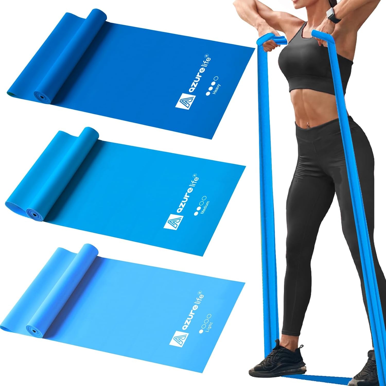 Resistance Bands,Professional Non-Latex Elastic Stretch Bands，Long Flat Exercise Bands for Physical Therapy, Yoga, Pilates, Rehab, At-Home or the Gym Workouts, Strength Training