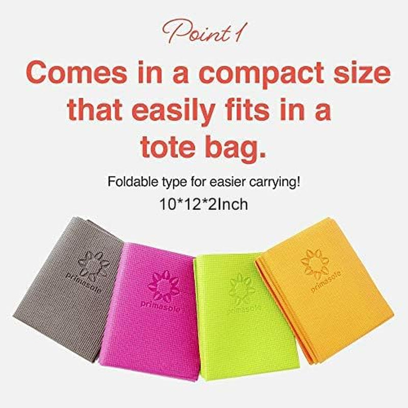 Folding Yoga Travel Pilates Mat Foldable Easy to Carry to Class Beach Park Tear-Resistant Travel Picnics 4Mm Thick 9 Colors