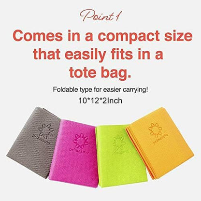 Folding Yoga Travel Pilates Mat Foldable Easy to Carry to Class Beach Park Tear-Resistant Travel Picnics 4Mm Thick 9 Colors