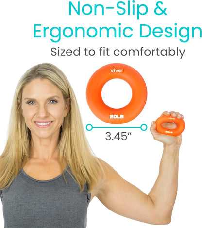 Hand Strengthener Grip Ring - Forearm Ring Hand Exercisers - Silicone Squeezer Gripper for Muscle Strengthening Training Tool - Arthritis Finger Physical Therapy PT Kit Trainer