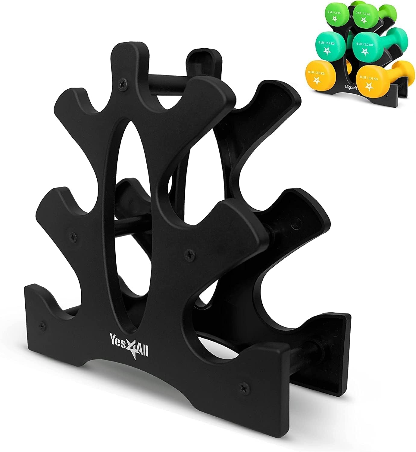 Neoprene Coated Dumbbell Hand Weight Sets of 2 - Multiple Weight Options with 15 Colors, Anti-Roll, Anti-Slip, Hexagon Shape