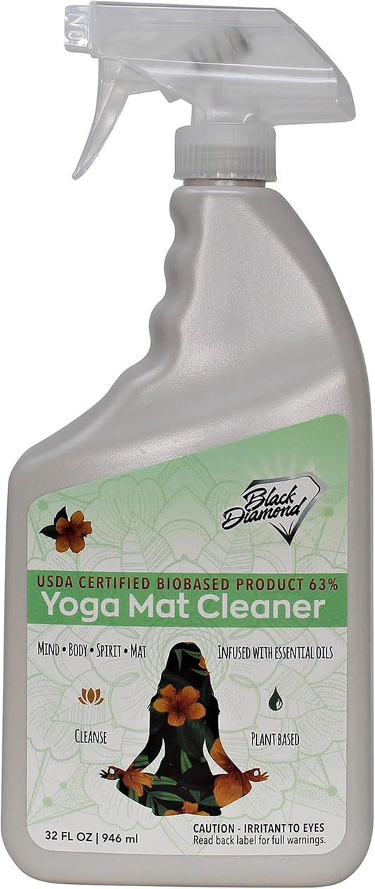 Yoga Mat Spray Cleaner: USDA Certified BIOBASED- Essential Oils, Safe for All Type of Materials, Exercise, Pilates, or Workout Mats. (1 Quart)